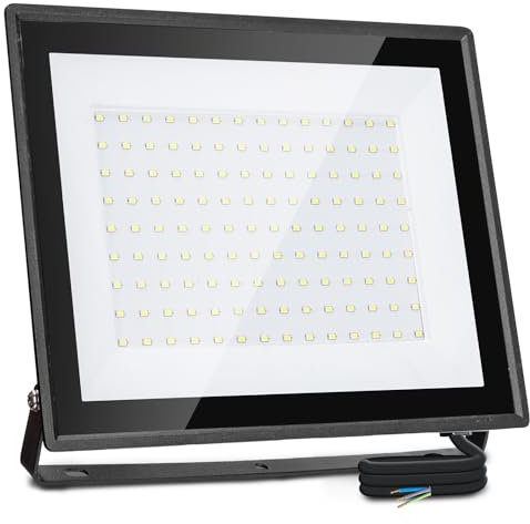 Aigostar 100W Led Floodlight Outdoor, 8700lm LED Security Lights, 526W Incandescent Lamp Equivalent, Waterproof IP65, 6500K Cool White Outdoor Lights for Warehouse, Garage, Backyard, Garden, etc