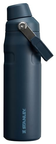 Stanley IceFlow Fast Flow Water Bottle 24 OZ | Angled Spout Lid | Lightweight & Leakproof for Travel & Gym | Insulated Stainless Steel | BPA-Free | Navy