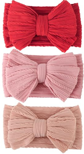 AQOKKA Baby Bows Headbands Nylon Baby Girl Headbands Soft Handmade Hairbands Toddler Hair Accessories for Girls Baby Newborn Infant Kids