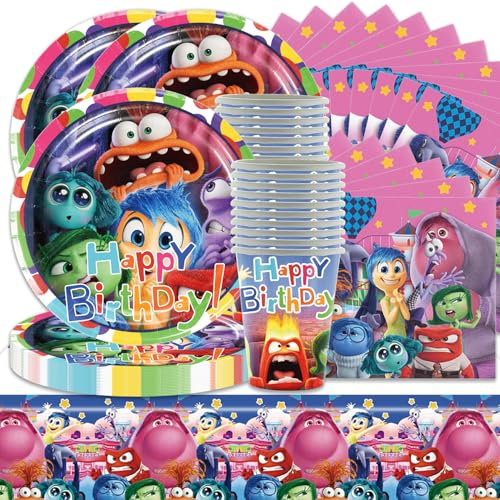 Juego de Vajilla para Fiesta de Cumpleaños - 61 Piezas para Decoración Interior, Incluye Platos, Servilletas, Tazas y Manteles para 20 Personas