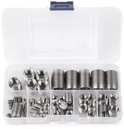 50Pcs Self-tapping Threaded Insert, Stainless Steel Thread Insert Slotted Thread Repair Inserts Nuts, Thread Reinforce Repair Tool Hardware Fastener, M3 M4 M5 M6 M6.5 M8 M10 M12 M14 M16