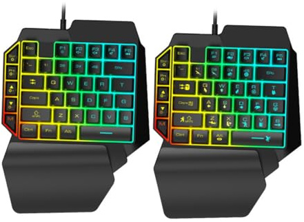 SHINEOFI Clavier Mécanique à Main avec Rétroéclairage Clavier de Jeu Compact et pour Jeux à et Divertissement Facile à Utiliser et Portable
