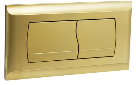 Empyreal Placca di Comando per Cassetta WC,Compatibile con Geberit Twinline 30&UP130,con Set di Leve e Telaio di Montaggio, Piastra Attuatore di Ricambio,Doppio Scarico,340 x 185mm(Oro Opaco)