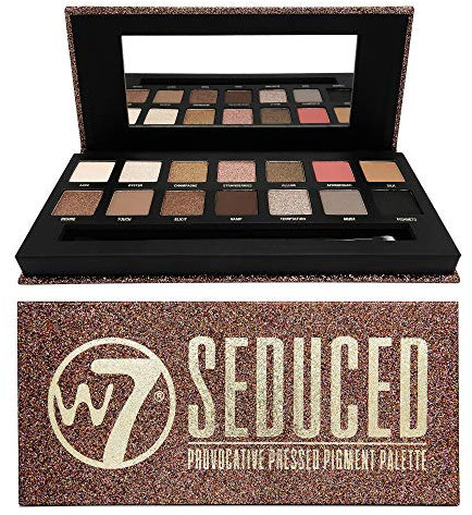W7 | Seduced Pressed Pigment Paletta Ombretti Compatti | Tonalità: Matte Cremosi, Shimmer Metallici | Colori: Toni Nude Delicati, D'Orati, Rosa E Smokes | Trucco Vegano e Non Testato Sui Animali