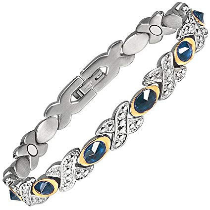 Gioielli magnetici da donna, bracciale in acciaio inossidabile per terapia magnetica da 3500 Gauss, terapia con campo magnetico può alleviare l'artrite e l'emicrania