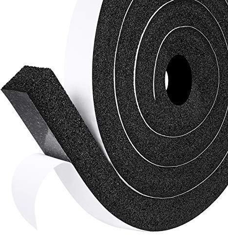 fowong Foam Seal Tape, 25mm(Width) X 25mm(Thick), Open Cell and Low Density Door Insulation Strip High Resilience Air Conditioner Flame Resistance (2 Rolls with Total 4M Long)