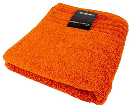 Traumschloss Frottier-Line Premium hautsympathisches Handtuch aus Baumwolle, Farbe:orange, Größe:50x100