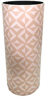 Rebecca Mobili Paragüero de diseño geométrico, sostenedores Redondos de Color Beige Blanco, Canvas MDF, Muebles de Oficina para el hogar - Medidas: 50x20x20 cm (AxANxFON) -Art. RE6441