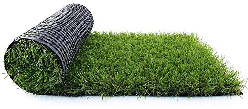 Fas Home Artificial Grass Turf 1.38 Custom Sizes,Fake Grass Indoor/Outdoor Rug Synthetic Lawn Carpet,Faux Grass Landscape for DΓ©cor,Astroturf for Dogs with Drain Holes