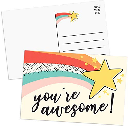 Sweetzer & Orange You Are Awesome Cards Postcards Pack (60 Greeting Notes) 4x6 Gratitude for Kids and Adults. Positive Affirmations Cards, Kindness Posters, Employee Appreciation Amazing Letters