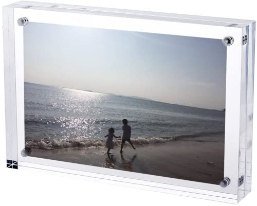 TRIXES A4 Acrylic Photo Frame - Magnetic Multi-Purpose Glass Effect Picture Frame Perfect to Display on Your Desk or Stand on Your Sideboard or Rest on the Wall Shelf - 210 x 297mm