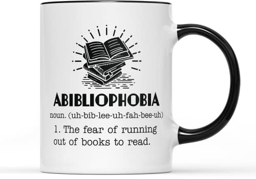 SmartyPants Abibliophobia Mug Tea Coffee Cup - Novelty Fun Read Books Novel School Year Class Pupil Best Teacher Inspire Library Black Handle Gift Present (Black Handle Prime)