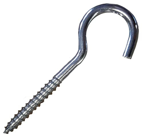 Screw in Hooks Plain Ceiling Cup Screw-in Hooks M5 Large Heavy Duty Cup Hooks for Hanging Lights 5mm x 70mm (0.2 x 2.76) Box of 20pcs