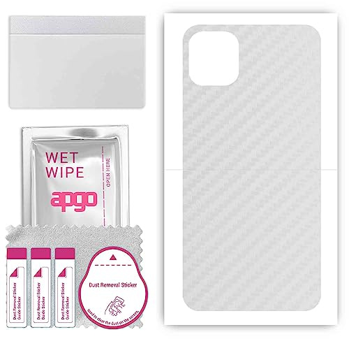 apgo Protecteur Skin, Autocollant, Peau, film en vinyle structuré pour l'arrière au modèle Apple iPhone 11 Pro Max avec motif Carbone Transparent