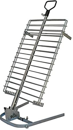 BBQ Gaucho - Parrilla Argentina Premium (24 x 16 pulgadas) - Parrilla Estaca Asado Asador - Sistema de Rotación 360 Grados - Base Ajustable - 5 Medidas para Asar Carne - Plateado