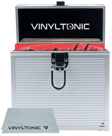 Vinyl Tonic Valigetta portaoggetti in vinile con panno, 17,8 cm o 30,5 cm, 3 colori a scelta, Argento 17,8 cm, Valigetta