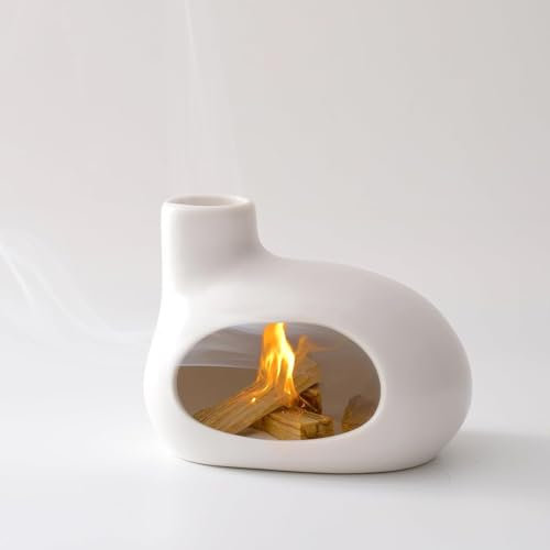 BEYLAB Porta moderno per Palo Santo - Bruciatore di incenso in ceramica bastoncini di legno, salvia e incenso coni - Ciotola per purificare l'energia Regalo artigianale per di meditazione (Marrone)