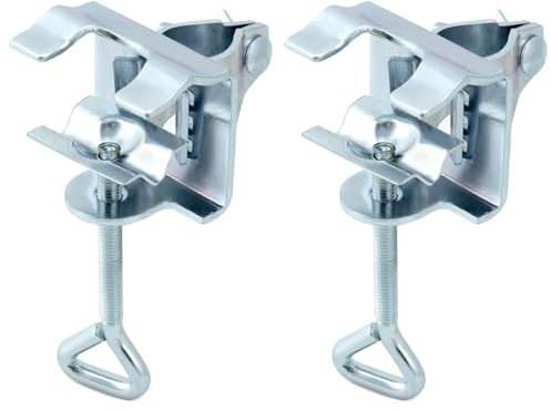 QWORK® 2 Pièces Support Parasol Balcon, Porte-parasols sans Perçage, Porte-parasols pour Ø 19-32 mm Parasols, Pince de Table pour Parasols, pour Balustrade de Balcon ou Tables