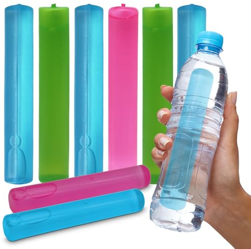 SOL 8pk Reusable Ice Cube Cooling Sticks - Freezable for Water Bottles | Non-melting travel friendly design, for tumblers and drinks, summer hydration, ideal for gym and parties