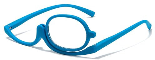 Genérico 1 Par de Gafas de Presbicia de Maquillaje, 180 ° Gafas de Presbicia Giratorio, Gafas de Bloqueo de Luz Azul(Azul,3.5 x)
