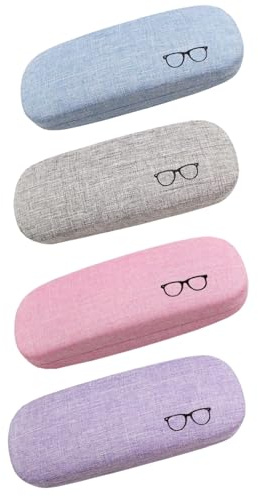 PetsmartTech 4-pack glasögonfodral med hårt skal, glasögonfodral för kvinnor, glasögonfodral för män, glasögonfodral, solglasögonfodral, hårda glasögonfodral, glasfodral, för förvaring av glasögon