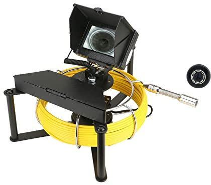 Endoscopio, Fotocamera di ispezione del tubo delle fogne con endoscopio industriale di scarico della fogna IP68 5600mha. Batteria 4.3inch. IPS. Monitor di colore(10m,With DVR)