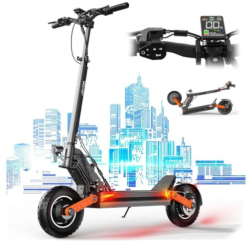 Electric Scooter, 60/48V 13/18Ah Battery, 37-40 Miles Long Range, Maximum Load 300 pound, 10-Inch Tire, 4 Shock Absorbers,Double Disc Brake,Electric Scooters Adult Folding Electric Scooter