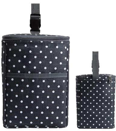 Flaskkylväska - Isolerad väska, bärbar flaskväska, design för dubbla | flaskor med spännhandtag | Perfekt för resor, dagis, picknick, utomhusbruk och dagliga rutiner