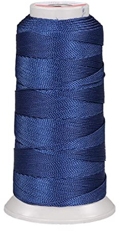 Langlauf Schuhbedarf Sattlergarn - Polyester Ledergarn in Handwerksqualität (200 m/Stärke 8/3) I extrastarkes Polstergarn Nähgarn - Reißfest - UV-Beständig - Outdoor Nähgarn für Leder (Marineblau)