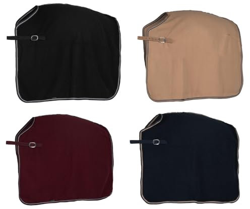 netproshop Weiche Nierendecke mit Fleece Ausreitdecke mit Schweifkordel Shetty bis XLFull, Groesse:Pony, Farbe:Schwarz