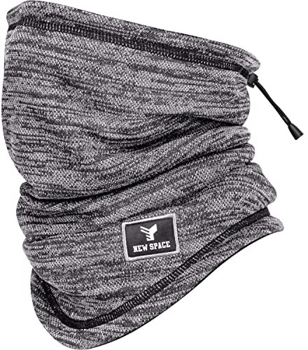 Faneam Schlauchschal Herren Damen Winter Thermo Halsschlauch Fleece Halswärmer Schal Schlauchschal mit Kordelzug Winterkreisschal Multifunktional für Winter Sport,Motorrad,Fahrrad,Ski,Grau