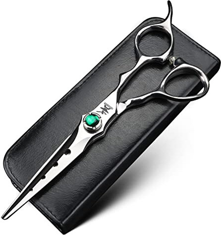 XUANFENG Forbici per capelli smeraldo 6 pollici, forbici professionali da taglio e assottigliamento Giappone 440C, in acciaio, adatte per barbieri e famiglie (forbici da taglio)