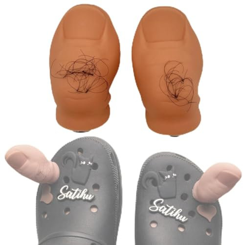 BiFiuSie 7 Zehenschuh Charms, Charms Schuhe Lustige Zehen Schuh Charms(Behaart 2 PCS )
