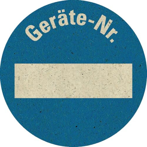 Dreifke® Inventaretikett Geräte-Nr., blau, Graspapier, selbstklebend, Ø 30mm, 18 Stk.