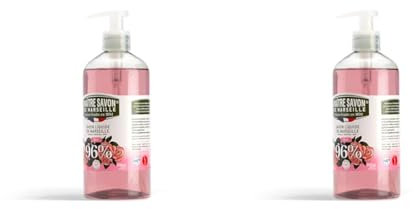 Maître Savon de Marseille- Savon de Marseille liquide a la Rose - 500 ml. 96% d'origine naturelle (Lot de 2)