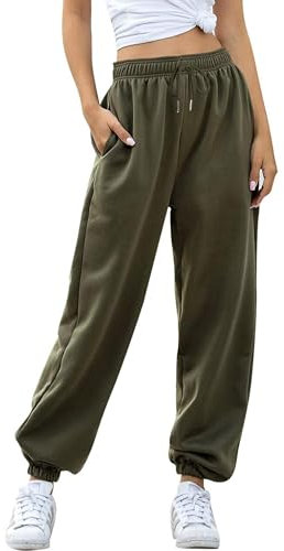 Jhsnjnr Damen Lässige Sweatpants Baggy Lang Trainingshose Freizeit Hohe Gummibund Sporthose Lockere Jogginghose