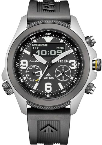 CITIZEN Promaster JV1007-07E Eco-Drive - Reloj solar analógico y digital para hombre con correa de silicona, Deportes