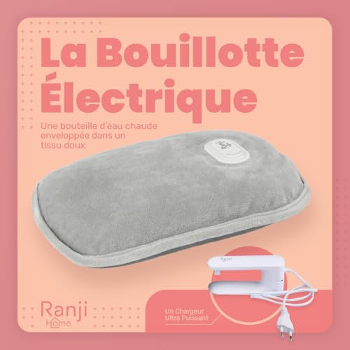RANJI® Electric Hot Water Bottle – Soft & Comfortable Fabric, Overheat Protection, Long-Lasting Heat, Relieves Muscle Pain, Abdomen, Hands & Feet