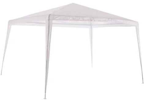 LOLAhome Carpa Cenador Gazebo Desmontable 3 x 4 m Blanco | con Tubos de Acero de Alta Resistencia, Protección UV, Rafia PE Resistente Lluvia| para Playa, Camping, Jardín, Patio, Terraza, Exteriores