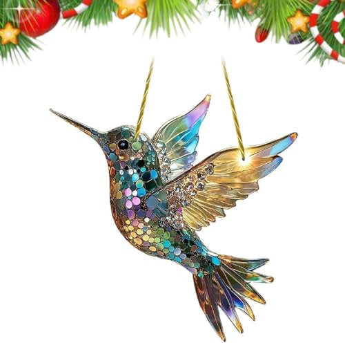Atrapasueños de Colibrí Prisma - Decoración Colgante para Interiores, Exteriores, Dormitorios y Jardines con Efecto Atrapasol Colorido (B)