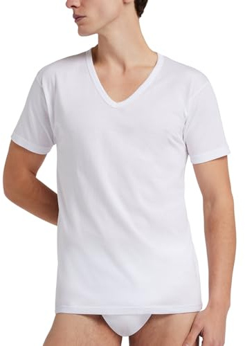 Intimo College 5/10 Maglietta Intima Uomo in Puro 100% Cotone Pettinato Made in Italy di qualità Traspiranti Scollo a v (XXL, 5Pz Bianco Scollo a V)