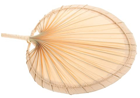WOONEKY Abanico Palma Natural Mano Ventilador Portátil Artesanal para Verano Enfriador Manual para Bodas Fiestas y Decoración de Mesa