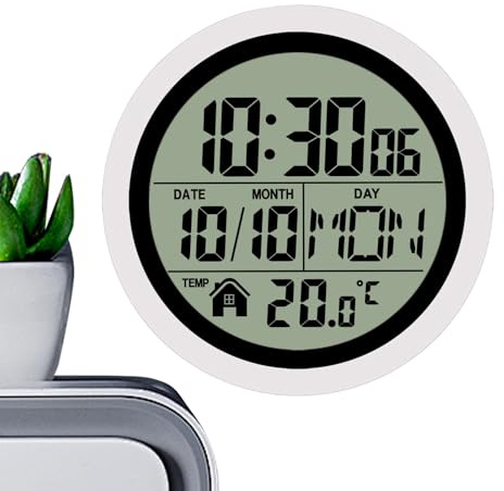 Relojes de baño Que Funcionan con Pilas, Reloj de batería de baño con, Pantalla LCD Impermeable, Accesorios de Ducha para Adultos y niños, apartamento, Dormitorio, Sala de Estar, Cocina
