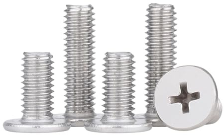 Viti a testa piatta rotonda, 100-200 pezzi 304 in acciaio inossidabile Mini Croce Ultra Sottile Super Bassa Testa Piatta Bullone Vite(M2.5x10)