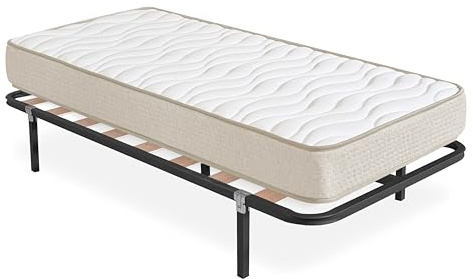 DEKIT - Pack Ahorro somier Lama Ancha Kerry con Colchón viscoelástico Nova Plus 90 x 190 cm