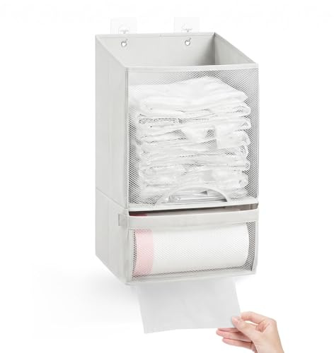 Ceriselle Soporte para Bolsas de Basura, Caja de Almacenamiento montada en la Pared como dispensador de Bolsas y Organizador de Puerta de Armario para Cocina, baño y lavandería
