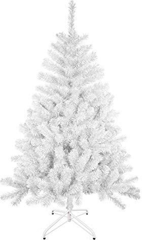 SOLAGUA Árbol de Navidad Artificial C/Efecto Brillo, Arboles con Hojas de Espumillón 120cm a 210cm de Primera Calidad, Súper Natural con el Soporte Metálico.(Blanco Brillo, 210cm 668Tips)