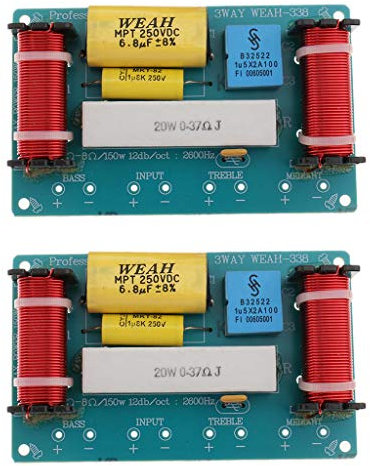 Baoblaze 2 Piezas Divisor de Frecuencia de Audio Filtros de 3 Vías para Altavoz Agudos/Graves