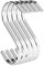 PAMO S Haken Silber aus Metall - 5er Set - Küchenhaken aus Edelstahl zum Aufhängen von Pfannen in der Küche oder Kleidung an der Kleiderstange S-Haken Stahl rostfrei (5, Silber)