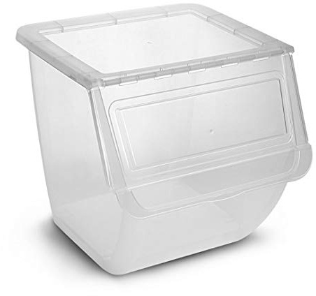 DRW Caja contenedor Transparente apilable con Ruedas 36 litros 39x39x36 cm